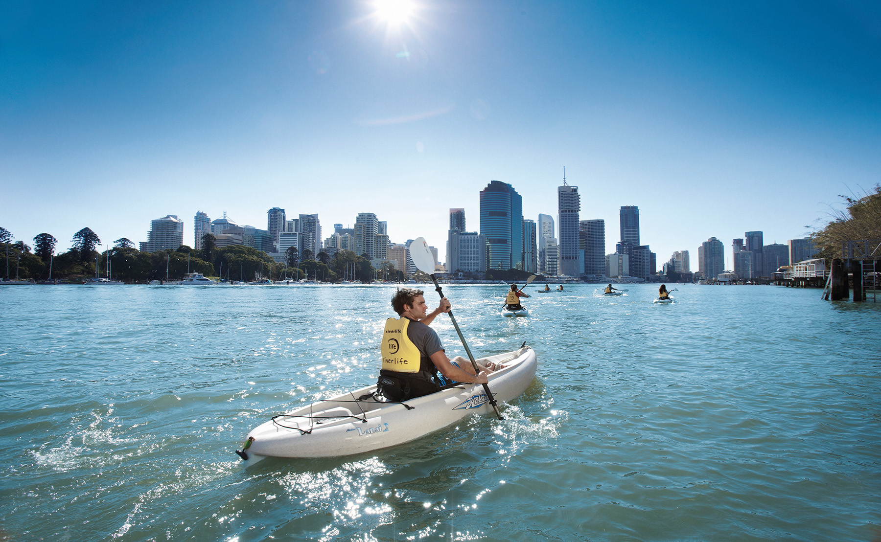 Kayaking on the Brisbane River, Brisbane  (Photo: Tourism and Events QLD)