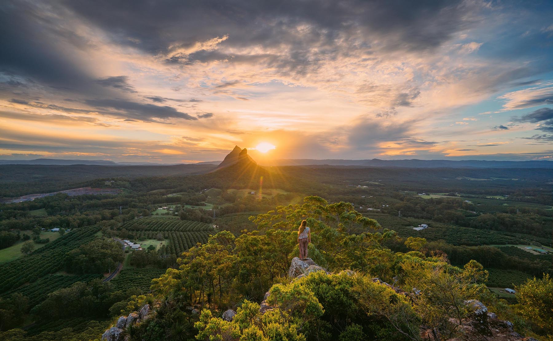 Glass House Mountains, Mary Cairncross Lookout, QLD  (Photo credit: Tourism and Events QLD/Jason Charles Hill Photography